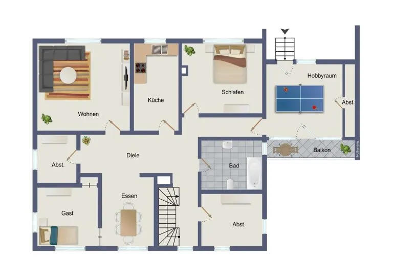 Immobilienangebot - Siegen / Eiserfeld - Alle - Großzügige 3-Zimmer Wohnung mit saniertem Badezimmer und Garten in Siegen-Eiserfeld!