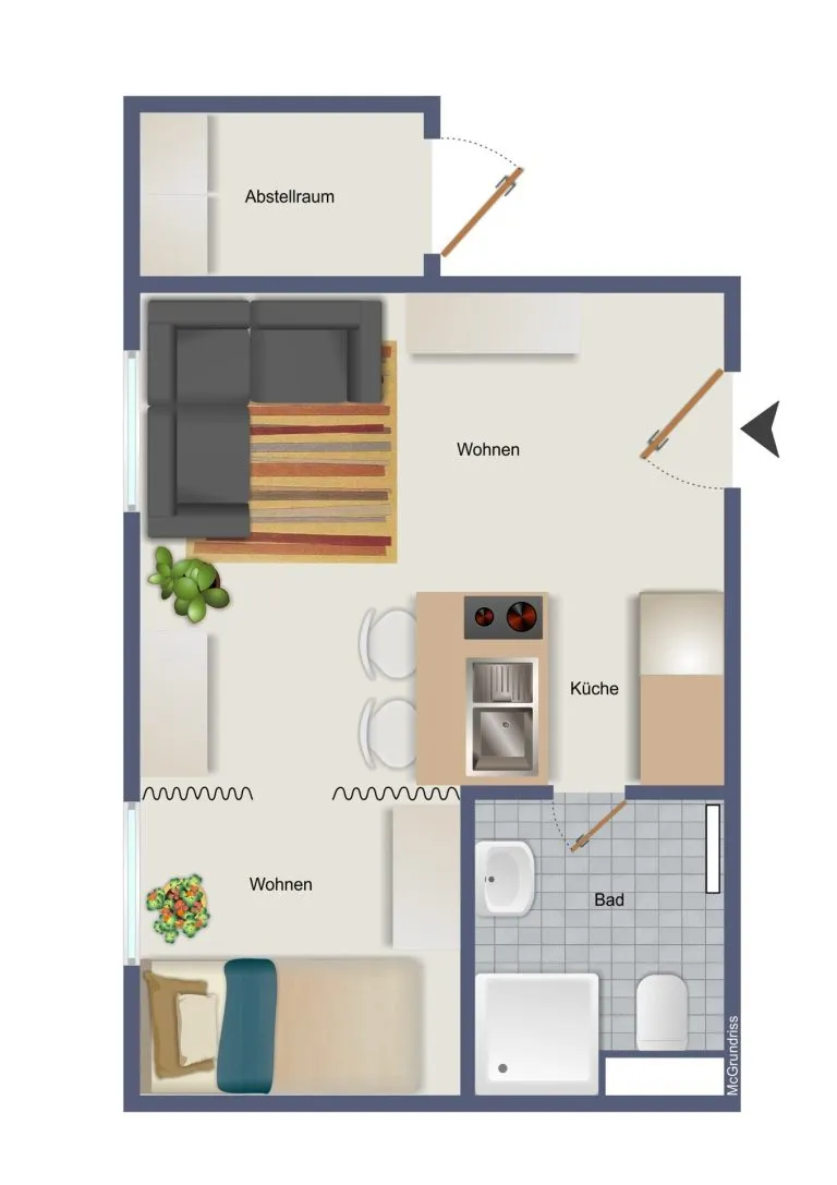 Immobilienangebot - Herschbach - Alle - Einzimmer-Wohnung im ersten OG in ruhiger Wohnlage nahe Selters!