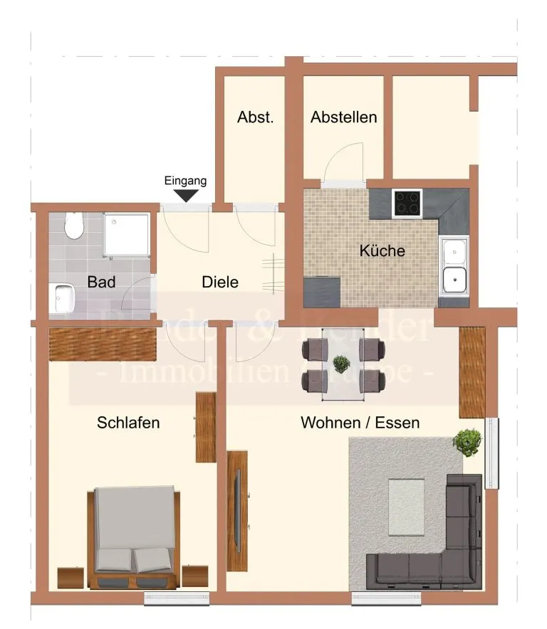 Immobilienangebot - Herschbach - Alle - Helle 2 Zimmerwohnung mit Einbauküche in ruhiger Wohnlage!